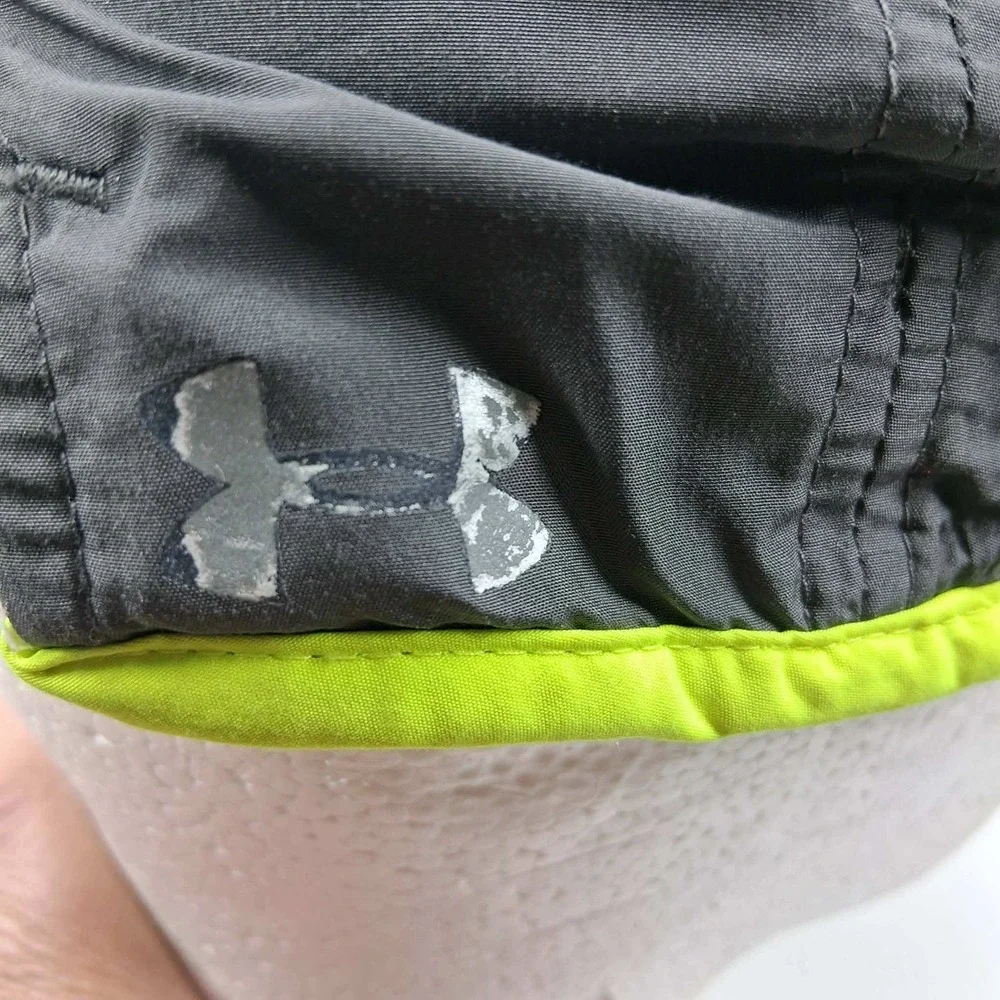Under Armour Womens HeatGear Running‎ Hat Gray Neon Green Adjustable OSFA